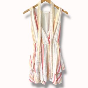 Lush V-Neck Sleeveless Multicolored Dress | Size Small | Metallic Threads | $25